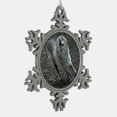 Felsbrocken Schneeflocken Zinn-Ornament (Links)