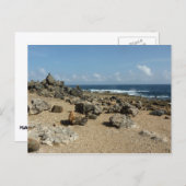 Felsdenkmäler an der Küste von Aruban Postkarte (Vorne/Hinten)