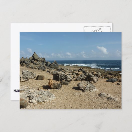 Felsdenkmäler an der Küste von Aruban Postkarte (Vorne/Hinten)