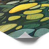 Felsen abstrakte Aquarellmalerei Poster (Ecke)