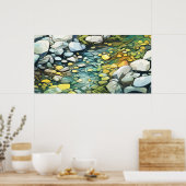 Felsen abstrakte Aquarellmalerei Poster (Küche)