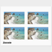 Felsen Aphrordite, Zypern, Rechteckiger Aufkleber (Blatt)