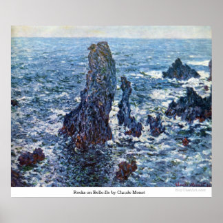 Felsen auf Belle-Ile von Claude Monet Poster