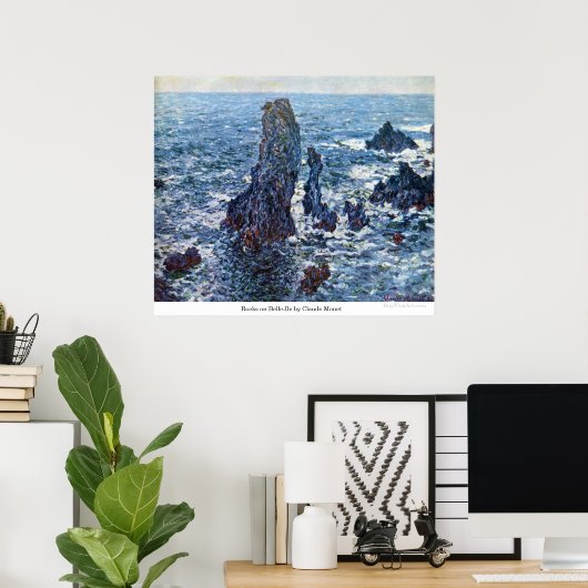 Felsen auf Belle-Ile von Claude Monet Poster (Heimbüro)