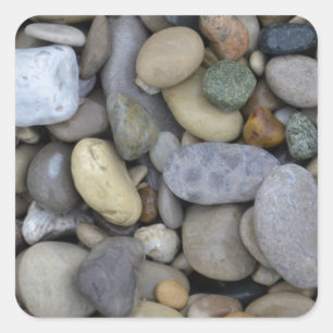 Felsen auf dem Strand Quadratischer Aufkleber