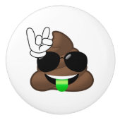 Felsen auf Emoji kacken Keramikknauf (Vorderseite)