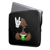 Felsen auf Emoji kacken Laptopschutzhülle (Vorderseite Links)