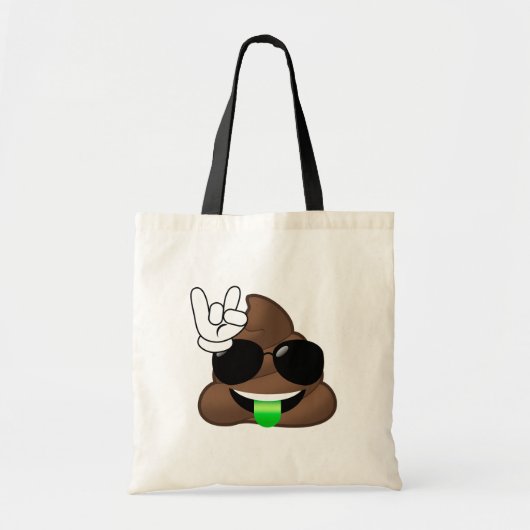 Felsen auf Emoji kacken Tragetasche (Vorne)