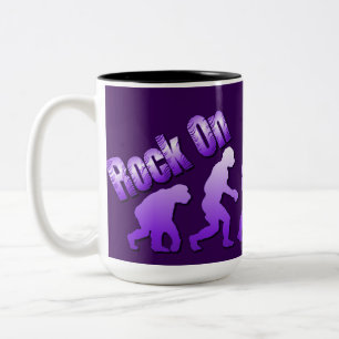Felsen auf Evolution Felsen-der lila Logo-Tasse Zweifarbige Tasse