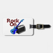 Felsen auf Gitarre u. Ampere Gepäckanhänger (Vorderseite horizontal)