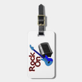 Felsen auf Gitarre u. Ampere Gepäckanhänger (Vorderseite vertikal)