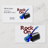 Felsen auf Gitarre u. Ampere Visitenkarte (Vorne/Hinten)