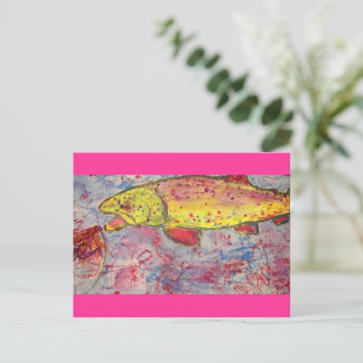 Felsen auf Regenbogen Postkarte (Stehend Vorderseite)