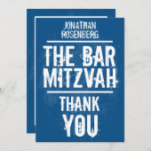 Felsen-Band-Bar Mitzvah danken Ihnen im Blau - Dankeskarte (Vorne/Hinten)