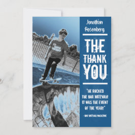 Felsen-Band-Bar Mitzvah danken Ihnen, im Blau zu Dankeskarte