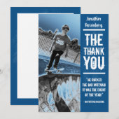 Felsen-Band-Bar Mitzvah danken Ihnen, im Blau zu Dankeskarte (Vorne/Hinten)