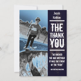 Felsen-Band-Bar Mitzvah danken Ihnen, Schwarzes zu Dankeskarte