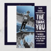 Felsen-Band-Bar Mitzvah danken Ihnen, Schwarzes zu Dankeskarte (Vorne/Hinten)