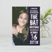 Felsen-Band-Schläger Mitzvah Einladung (Stehend Vorderseite)