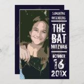 Felsen-Band-Schläger Mitzvah Einladung (Vorne/Hinten)