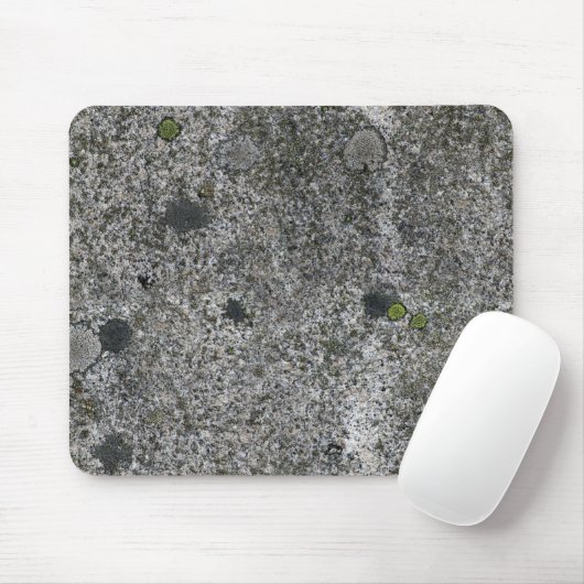 Felsen-Beschaffenheits-grauer Granit mit Moos Mousepad (Mit Mouse)