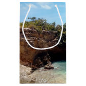 Felsen-Brücke am Strand, Puerto Rico, Cabo Rojo Kleine Geschenktüte (Rückseite)