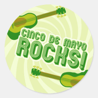Felsen Cinco Des Mayo! Runder Aufkleber