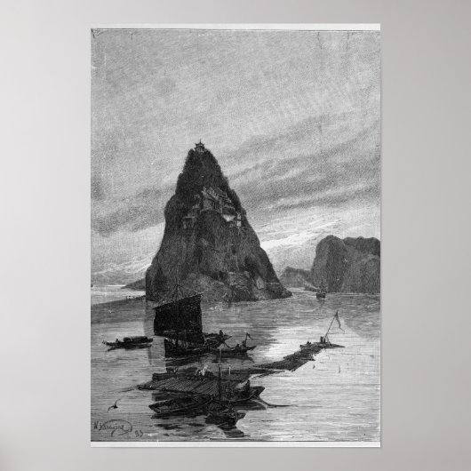 Felsen des kleinen Orphans am Yangtse Poster (Vorne)