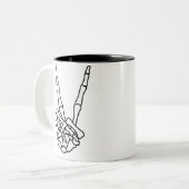 Felsen, Frieden Zweifarbige Tasse (Vorderseite Links)
