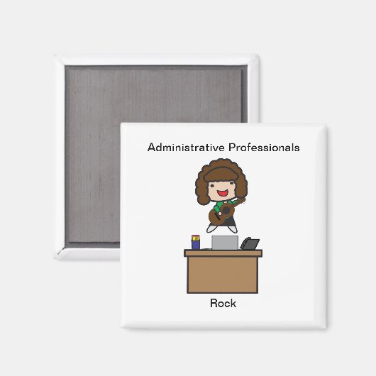 Felsen für Führungskräfte (Brünett) Magnet (Vorderseite/Rückseite)