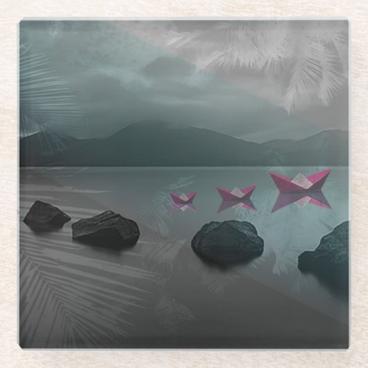 Felsen Glasuntersetzer (Vorderseite)