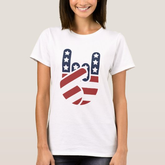 Felsen-Hand USA T-Shirt (Vorderseite)