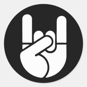 Felsen-HandSchablone Runder Aufkleber