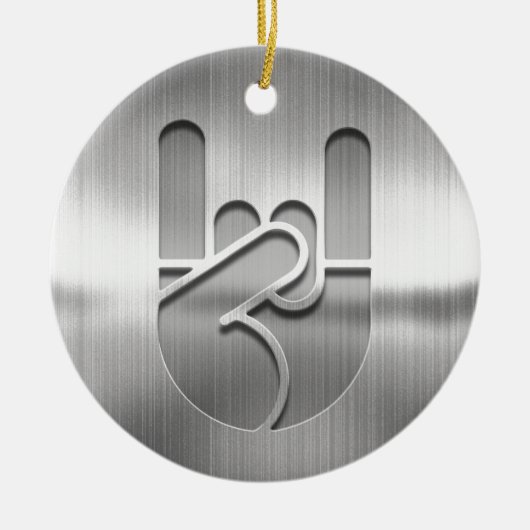 Felsen-Handstahl Keramik Ornament (Vorne)