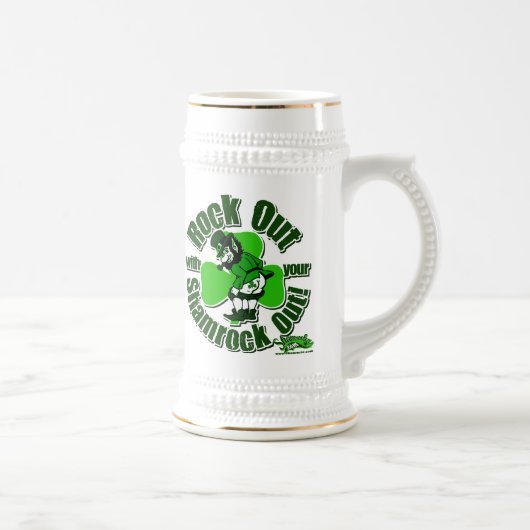 Felsen heraus mit Ihrem Kleeblatt heraus! Bierglas (Rechts)