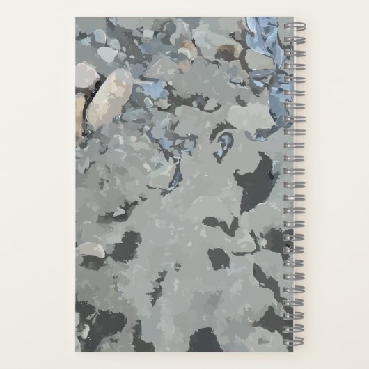 Felsen im Fluss Spiral-Notebook Notizblock (Rückseite)