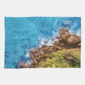 Felsen im Meer, über Sicht 1 Geschirrtuch (Horizontal)