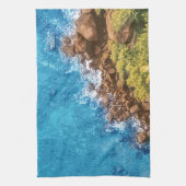 Felsen im Meer, über Sicht 1 Geschirrtuch (Vertikal)