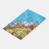 Felsen im Meer, über Sicht 1 Post-it Klebezettel (angewinkelt)