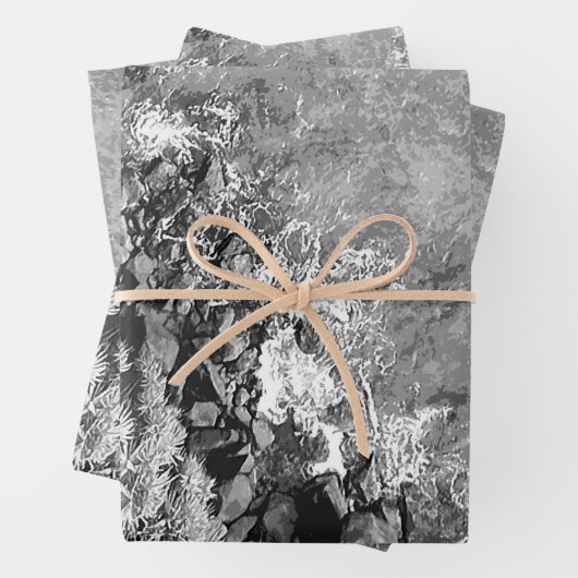 Felsen im Meer, über Sicht 2 Geschenkpapier Set (Beispiel)