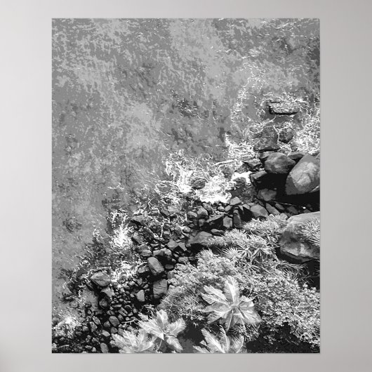Felsen im Meer, über Sicht 2 Poster (Vorne)