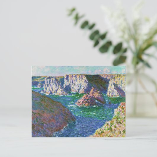 Felsen in Belle-Ile Claude Monet Postkarte (Stehend Vorderseite)