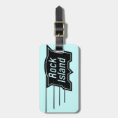 Felsen-Insel-Eisenbahn-Geschwindigkeits-Logo Gepäckanhänger (Vorderseite vertikal)