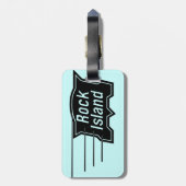 Felsen-Insel-Eisenbahn-Geschwindigkeits-Logo Gepäckanhänger (Rückseite vertikal)