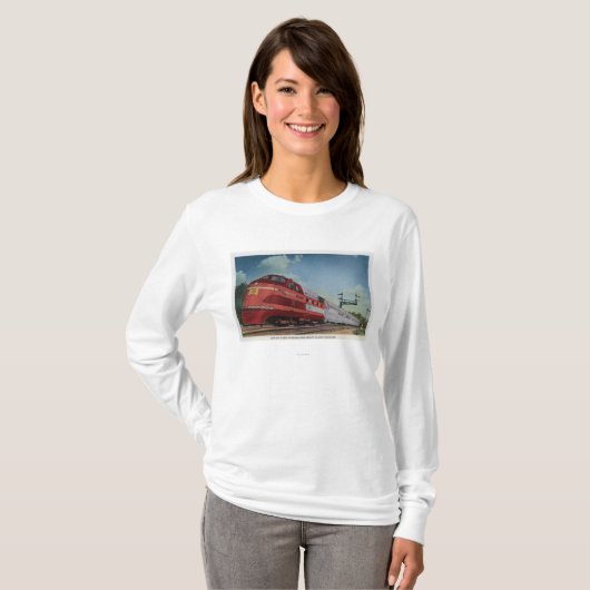 Felsen-Insel RocketStreamlined Zug T-Shirt (Vorne ganz)