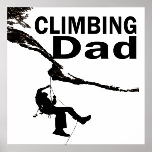 Felsen kletternder Vater Poster