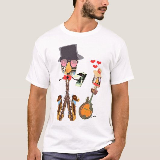 Felsen-Küken trifft Herrn Rock'n'Roll T-Shirt (Vorderseite)