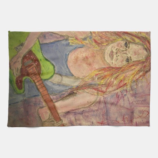 Felsen-Mädchen Geschirrtuch (Horizontal)