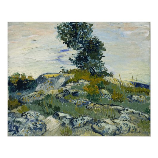 Felsen mit Eiche, Van Gogh Ölmalerei Poster (Vorderseite)
