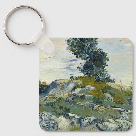 Felsen mit Eiche, Van Gogh Ölmalerei Schlüsselanhänger (Vorderseite)